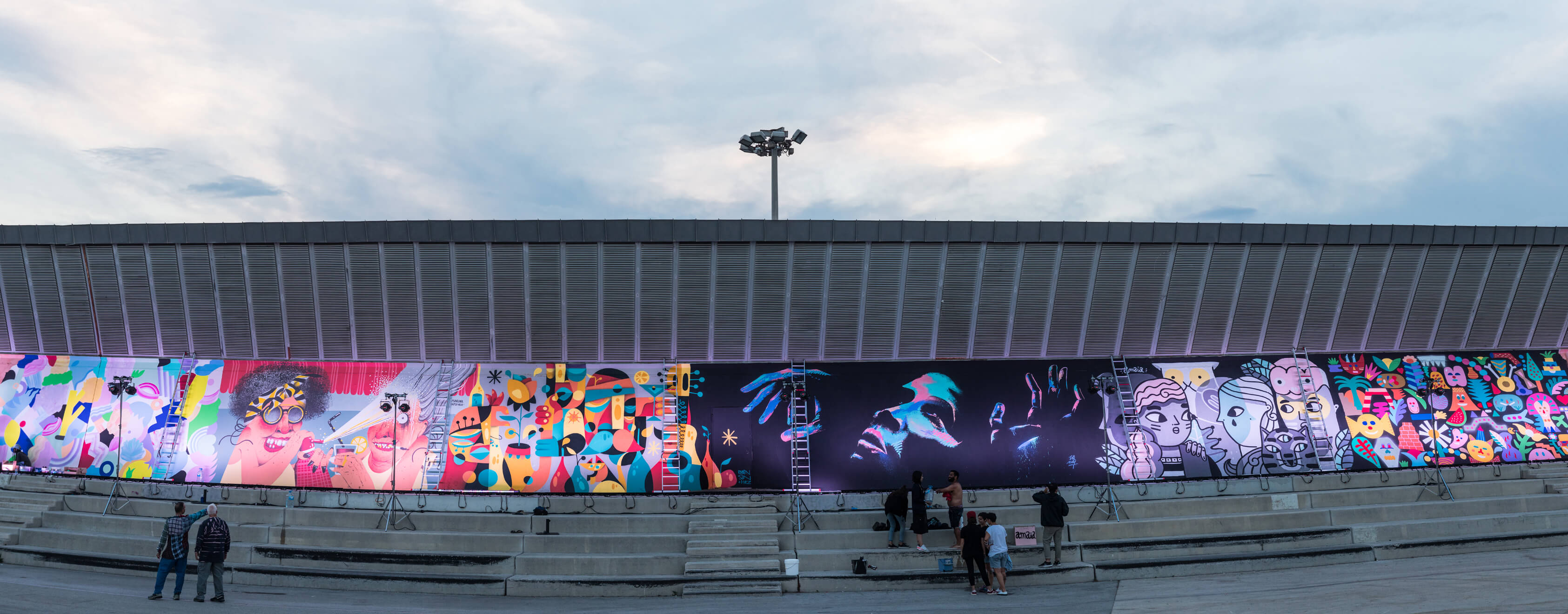  Kūrybiška meno siena Primavera Sound muzikos festivalyje Barselonoje, kurį remia SEAT